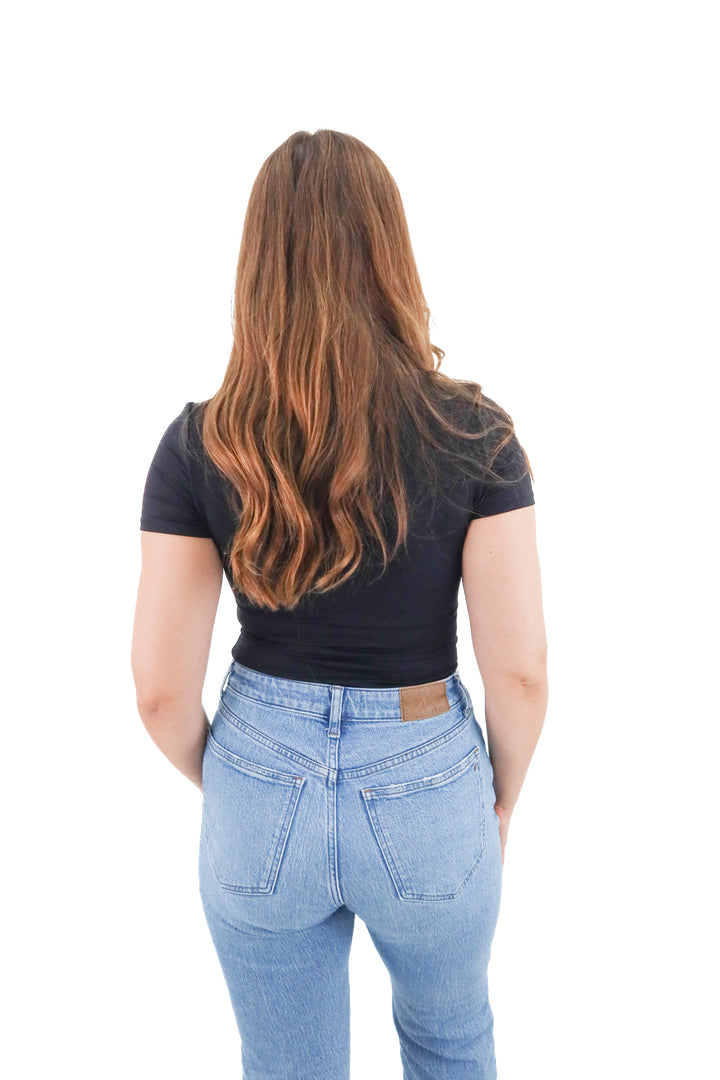 spanx black short sleeve bodysuit NWT (s; retail $98)