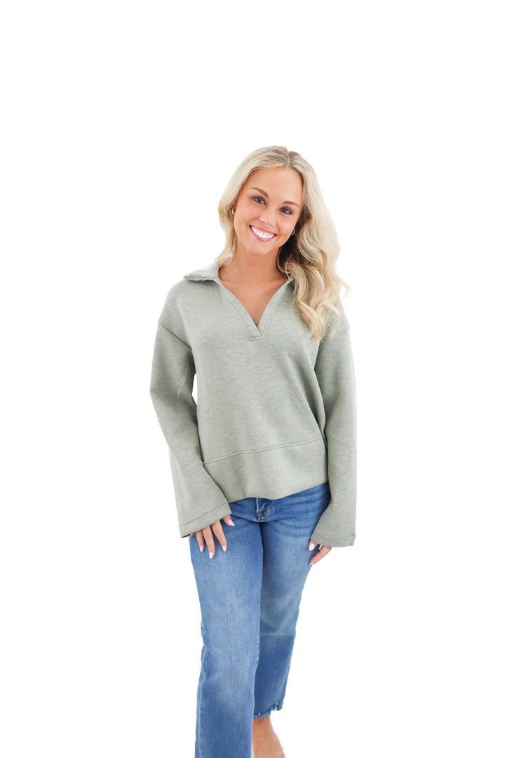 spanx sage pullover (s; retail $98)