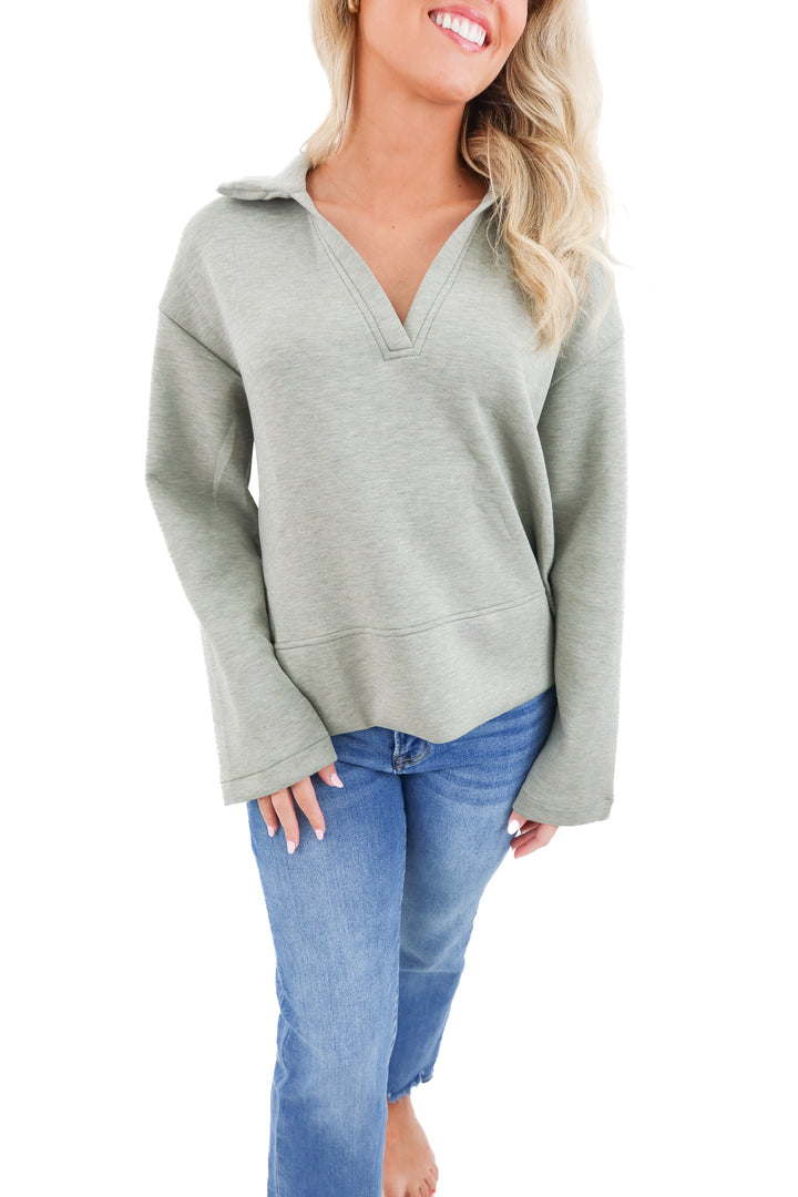 spanx sage pullover (s; retail $98)