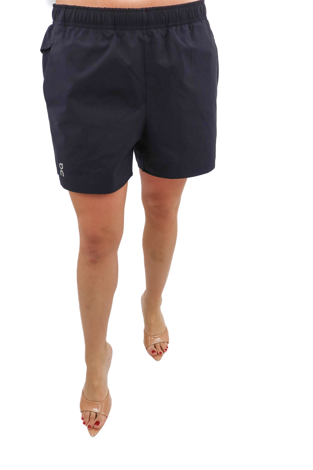 On black essentials active shorts (M; retail $69.99)