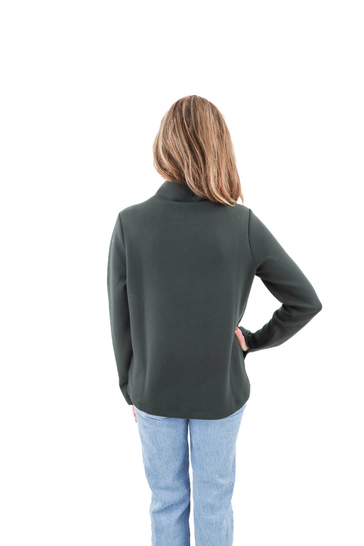 spanx airessentials essex green mock pullover nwt (s; retail $128)