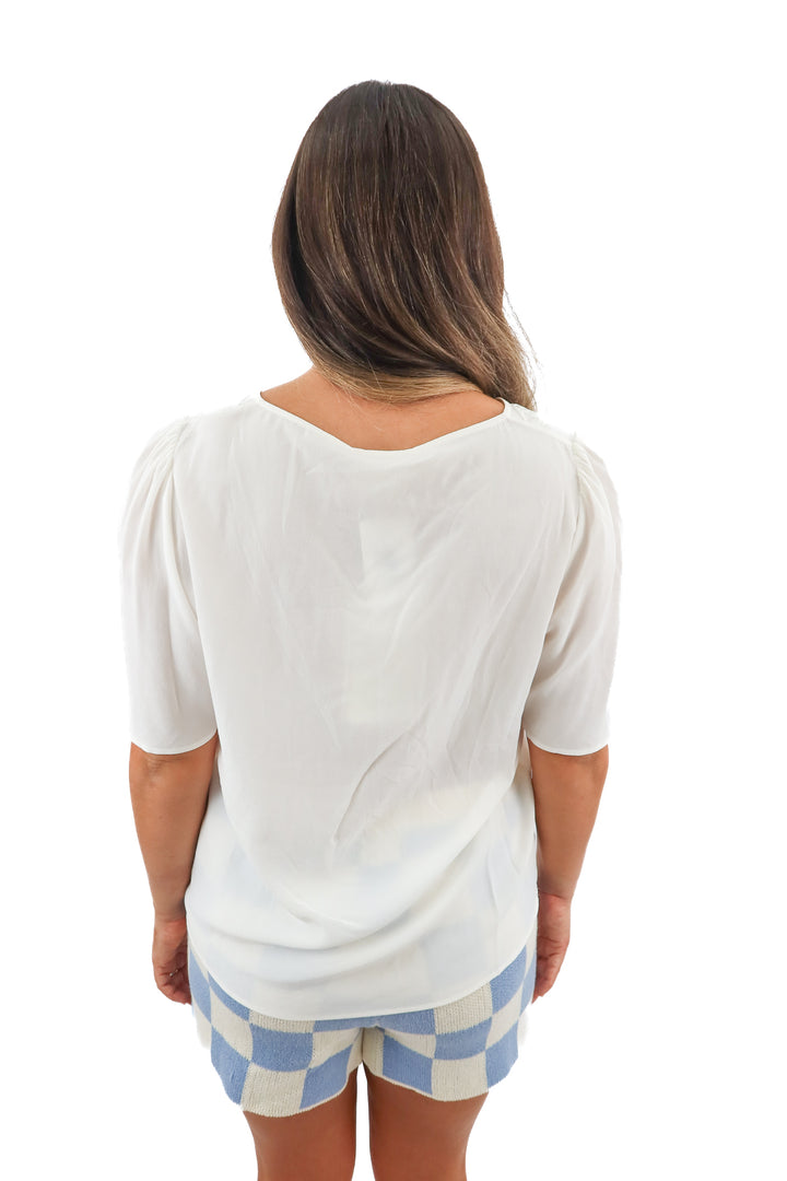 sezane ecru short sleeve silk blouse NWT (10)