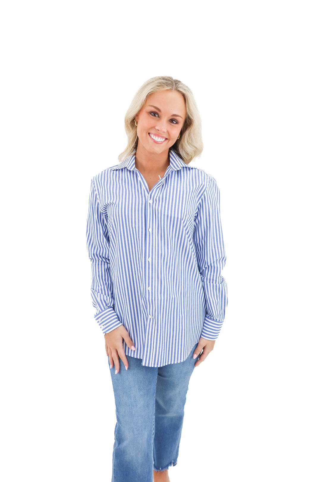 wnu white and blue button down (6; retail $250)