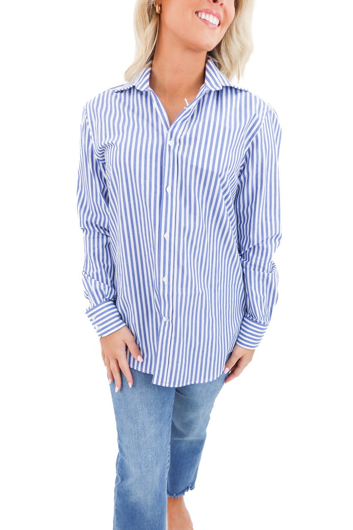 wnu white and blue button down (6; retail $250)