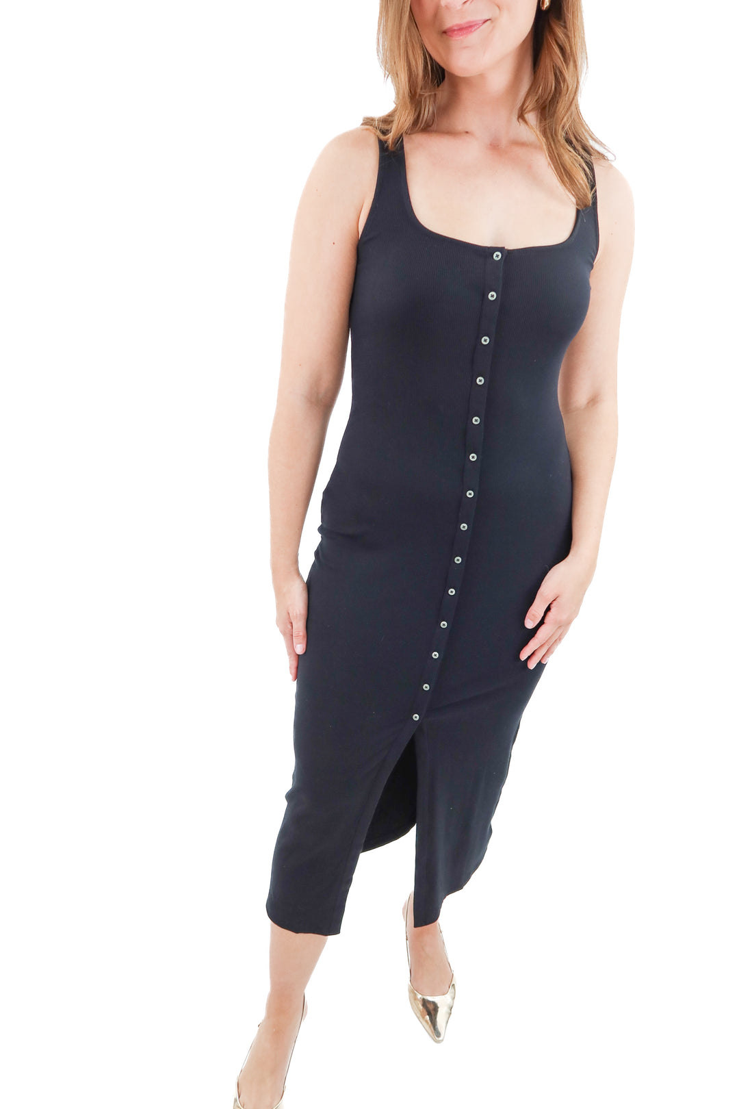 travis mathew black button maxi dress NWT (s)
