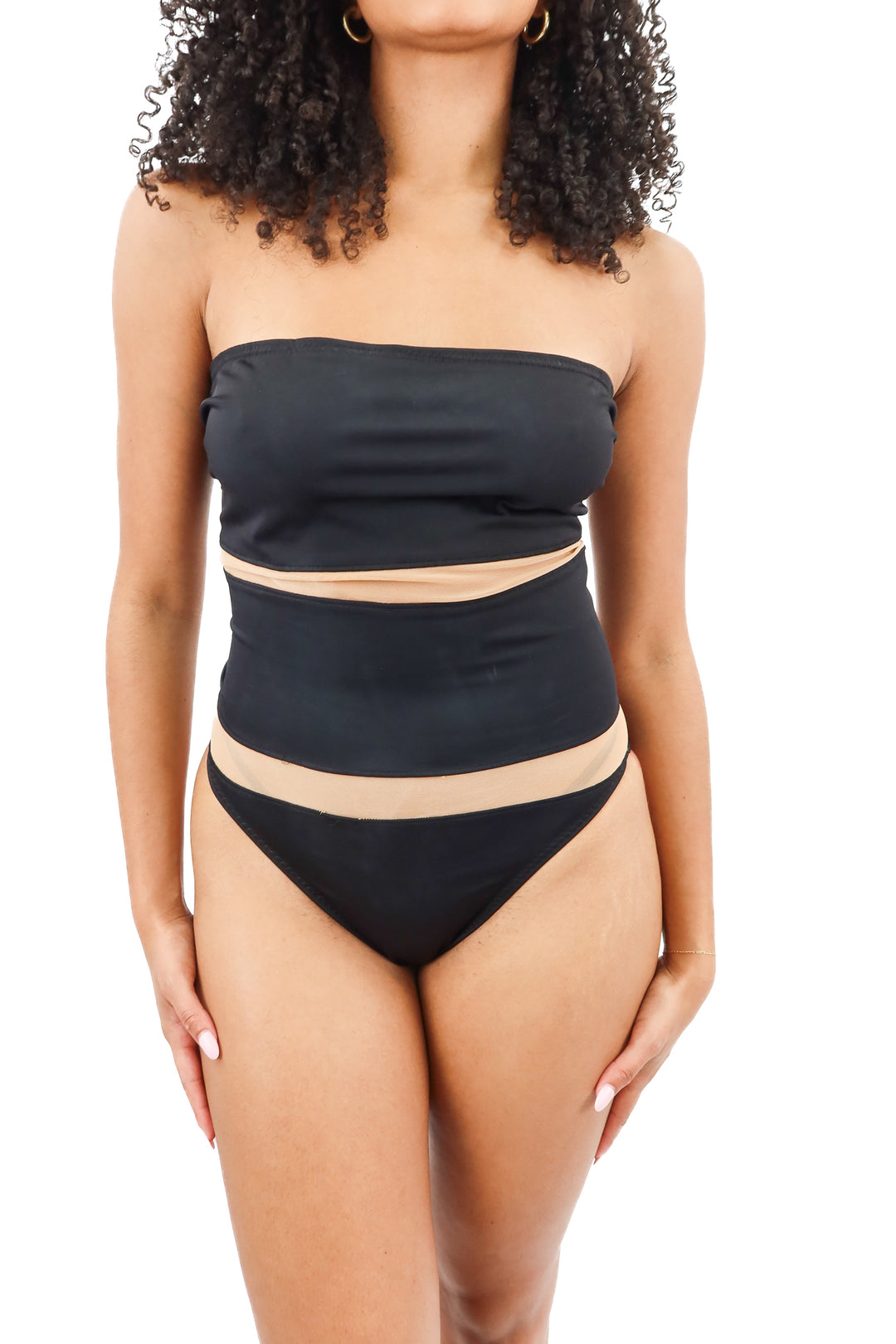 Norma Kamali black/mesh one piece swim (M; retail $265)
