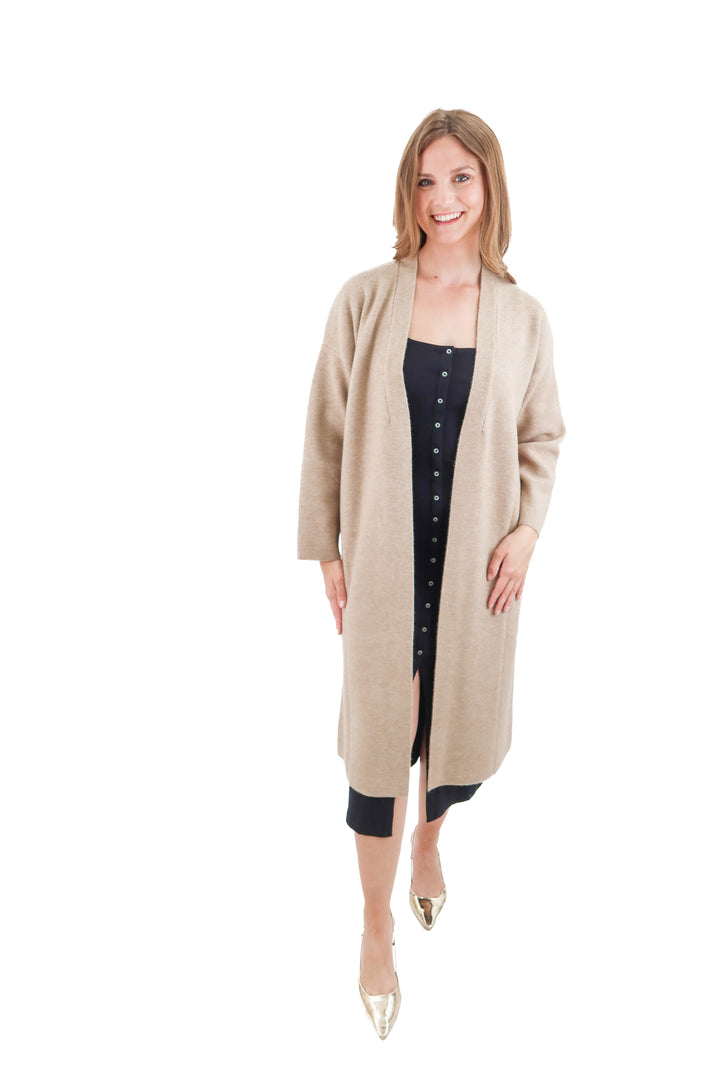mango tan long cardigan (xs; retail $140)