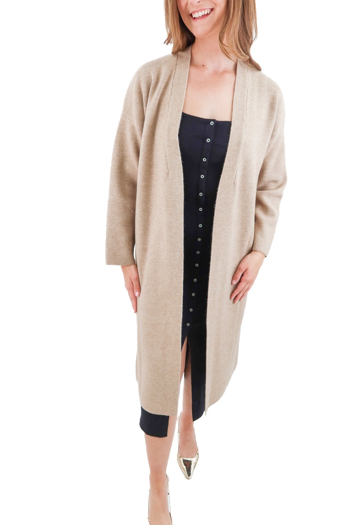 mango tan long cardigan (xs; retail $140)