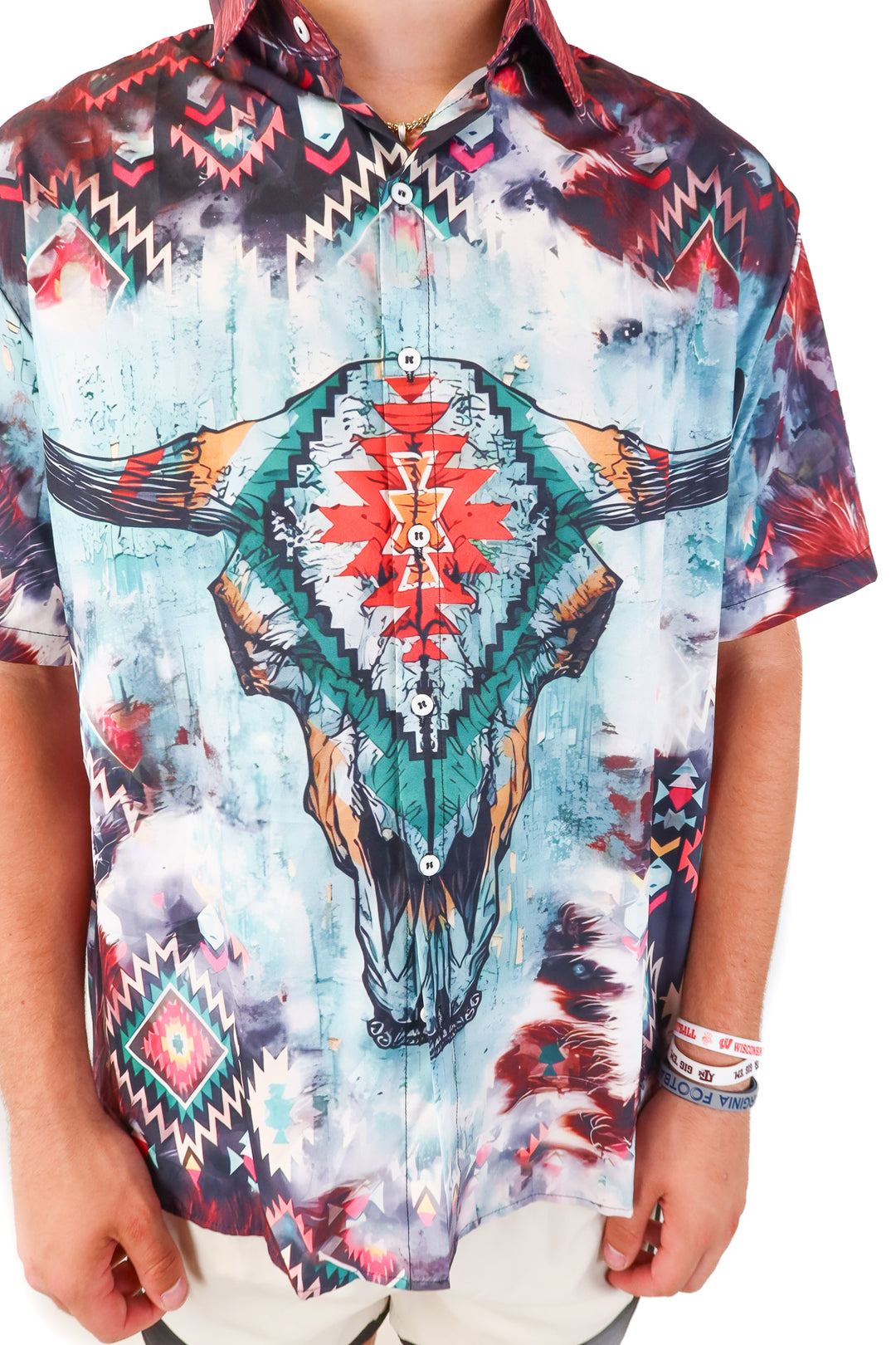 catch the waves aztec button up top (xl)