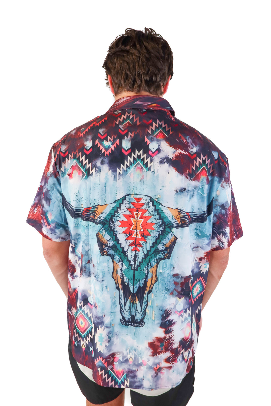 catch the waves aztec button up top (xl)