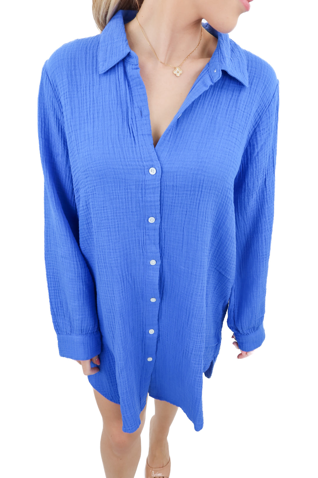 J.Crew blue gauzy mini dress (M; retail $89.50)