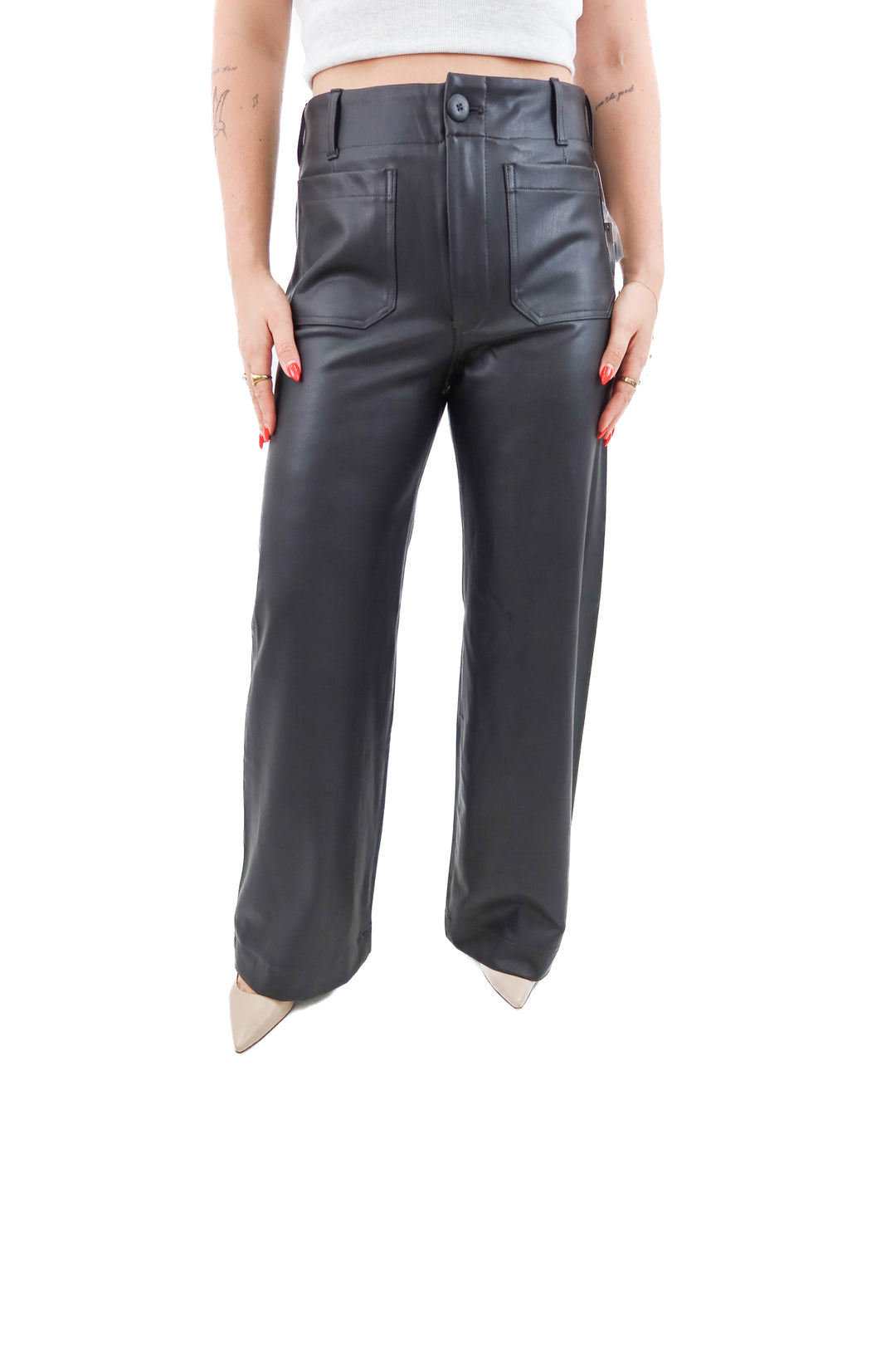 maeve black vegan the colette full length pants nwt (29; retail $158)