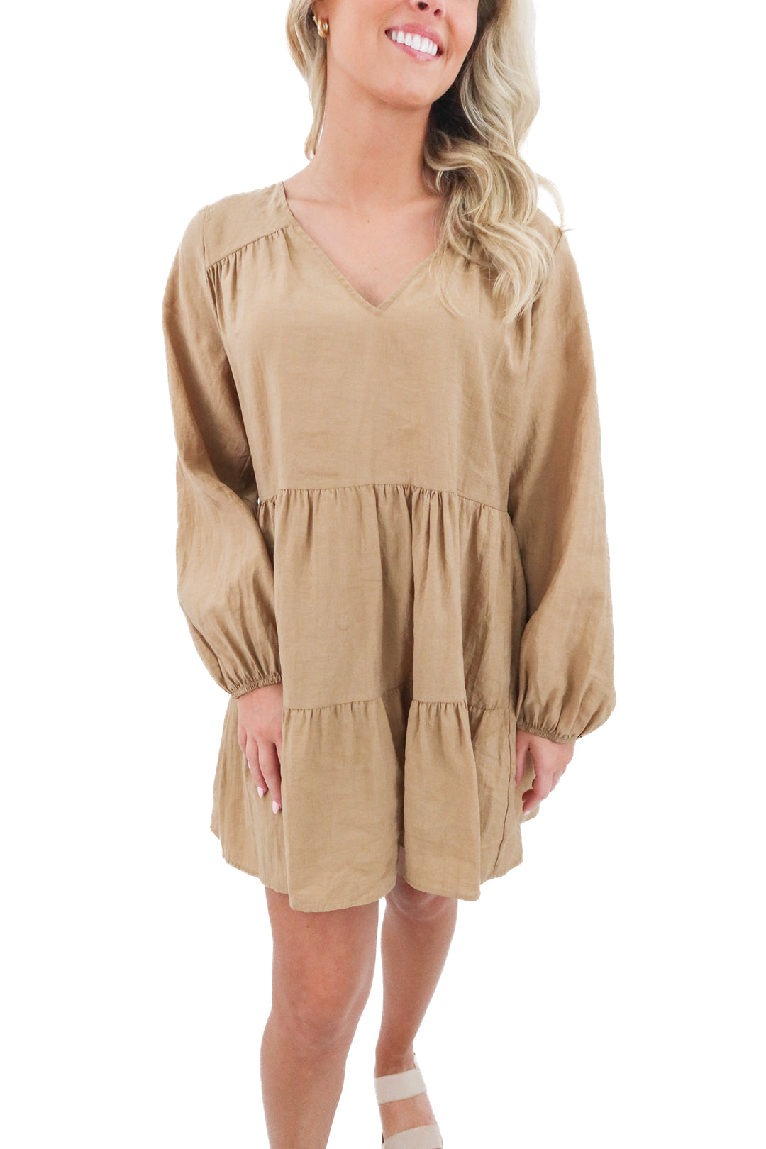 zara tan mini dress (s)