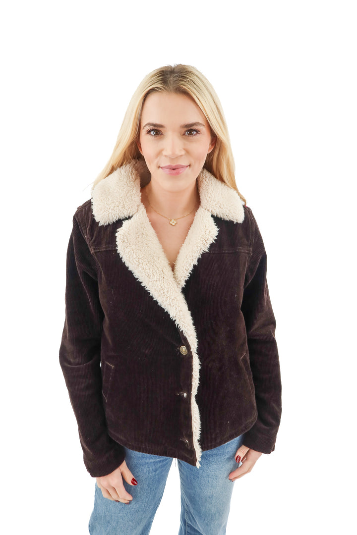 shyanne brown corduroy sherpa jacket (L)