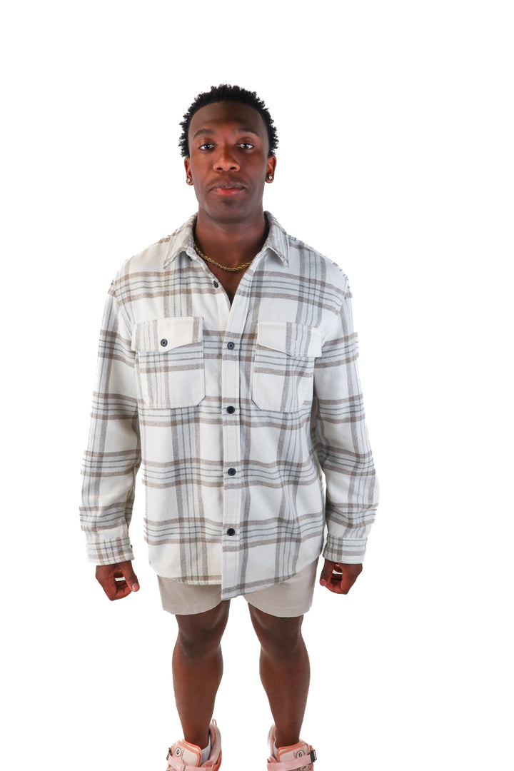 h&m neutral shacket (xl)