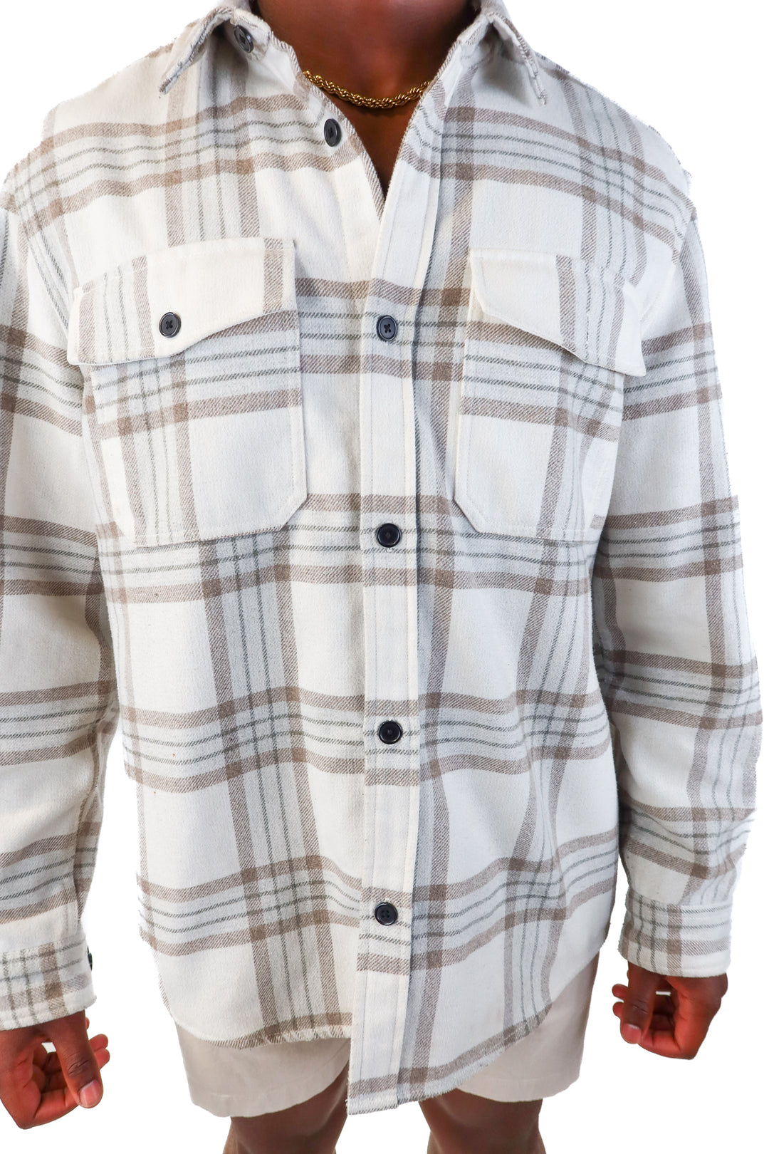 h&m neutral shacket (xl)