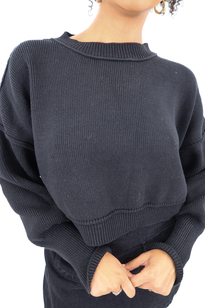 Vici black mock neck pullover sweater (retail $54)
