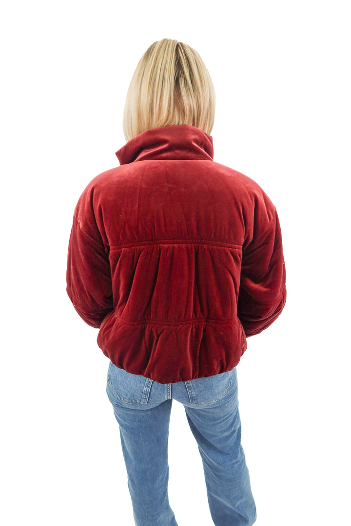 future collective maroon puffer jacket (S)