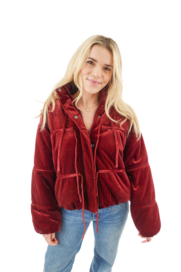 future collective maroon puffer jacket (S)