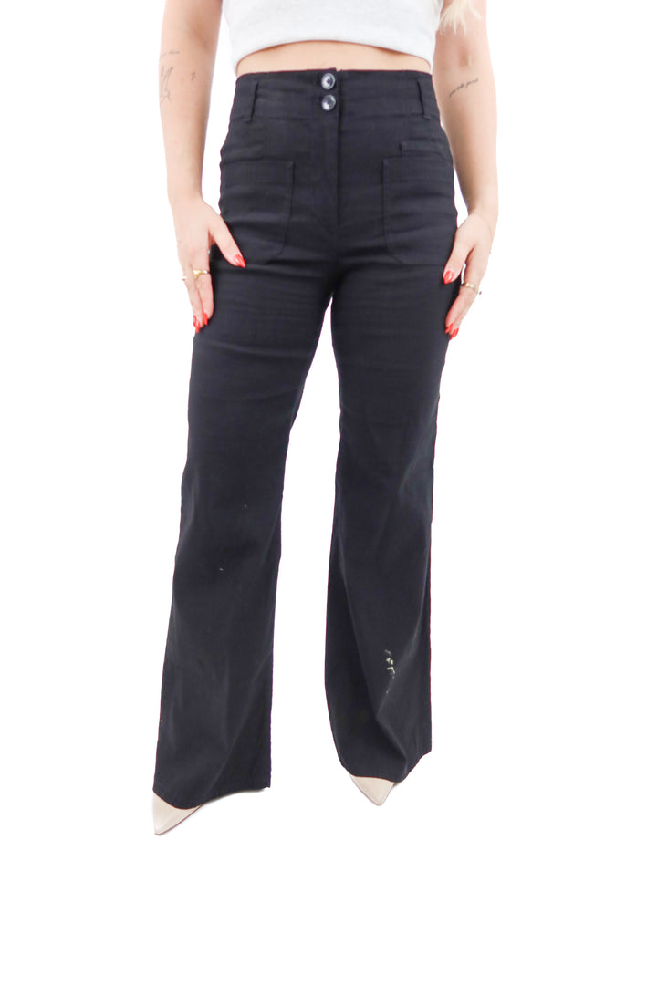 maeve black the junie wide leg pants (29; retail $148)