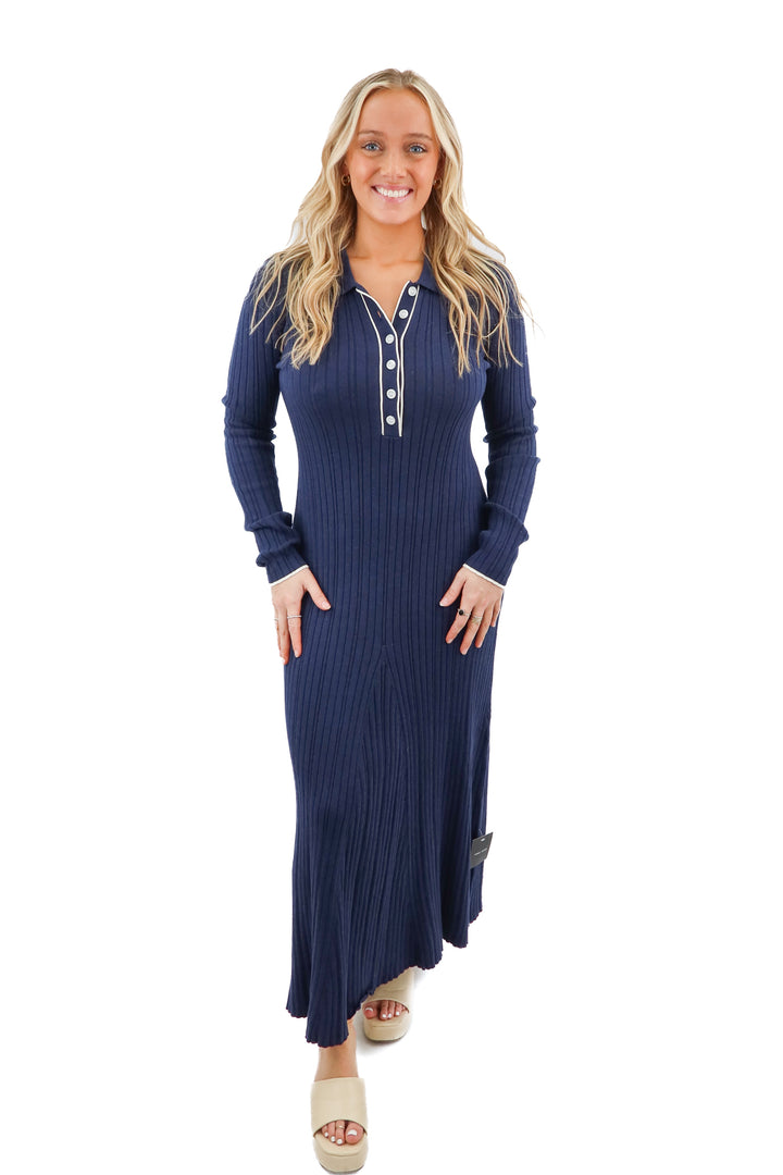 Anna Quan navy Angelina knit maxi dress NWT ( 8; retail $405)