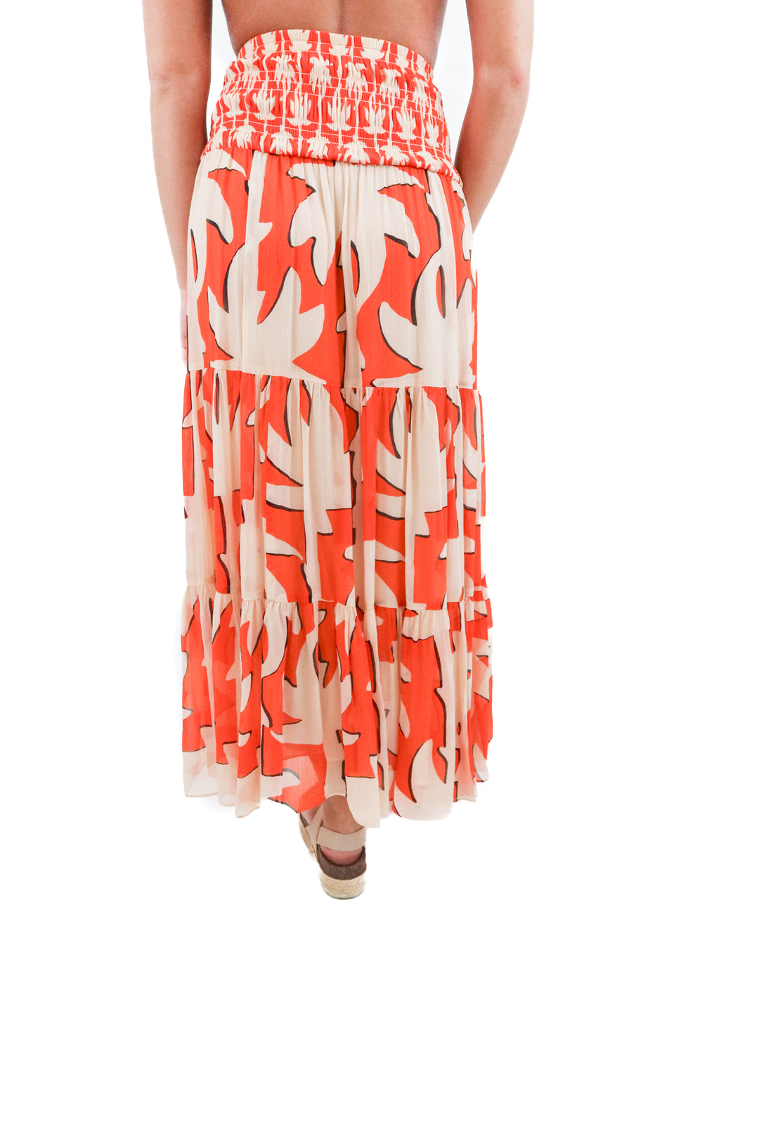diane von furstenberg heritage palm burn orange skirt NWT (xs; retail $498)