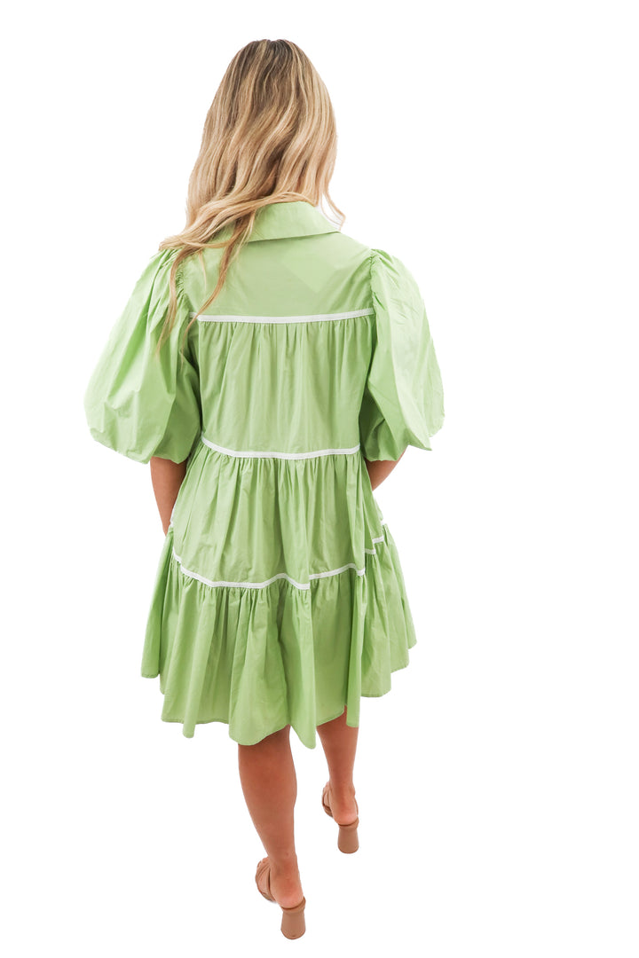 sofie the label green tiered mini dress (S)