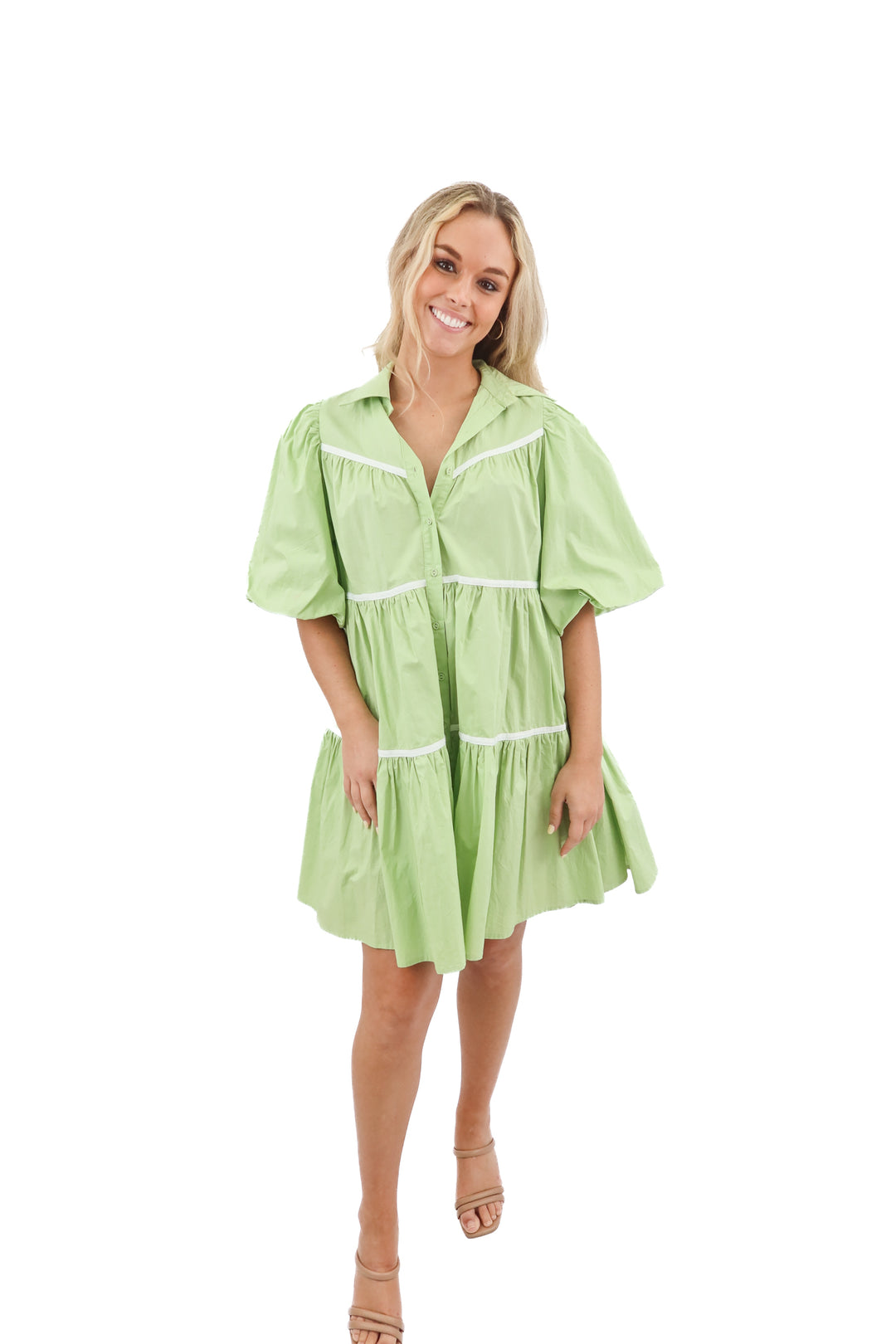 sofie the label green tiered mini dress (S)