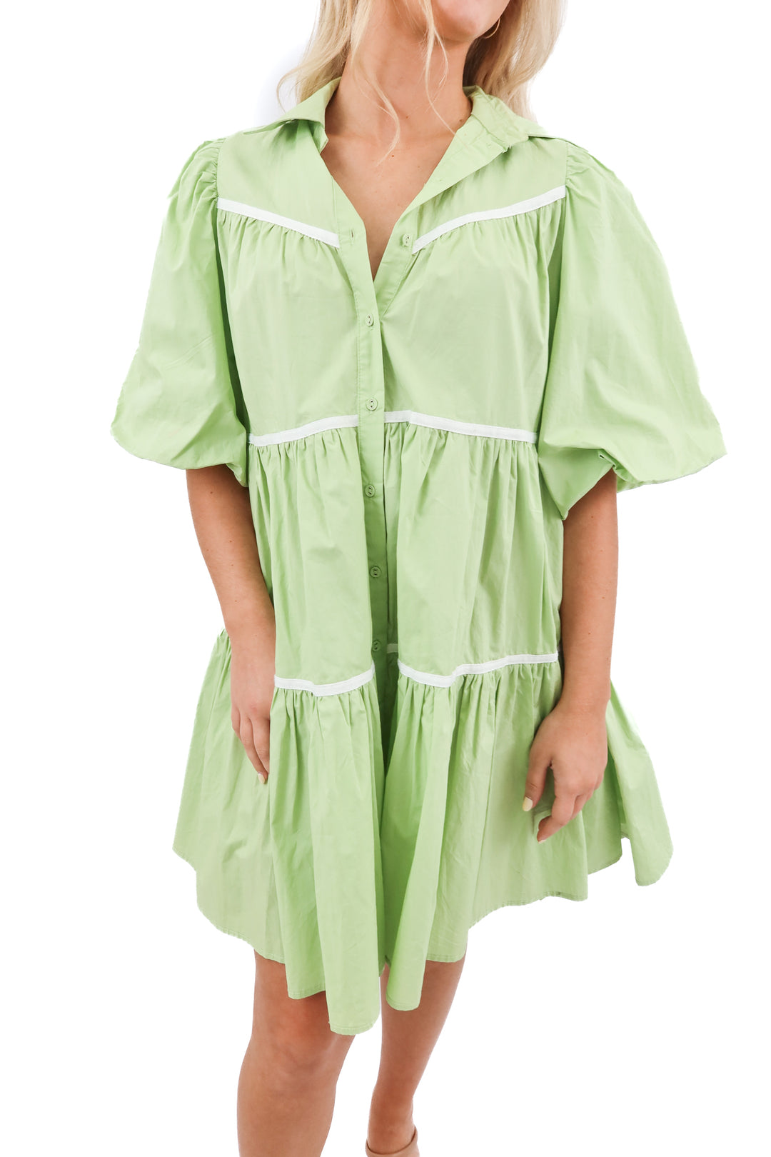 sofie the label green tiered mini dress (S)