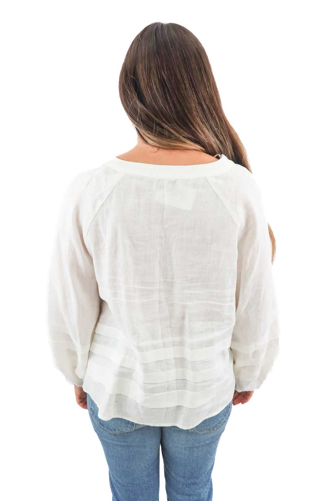 esmaee white tiered blouse (L)