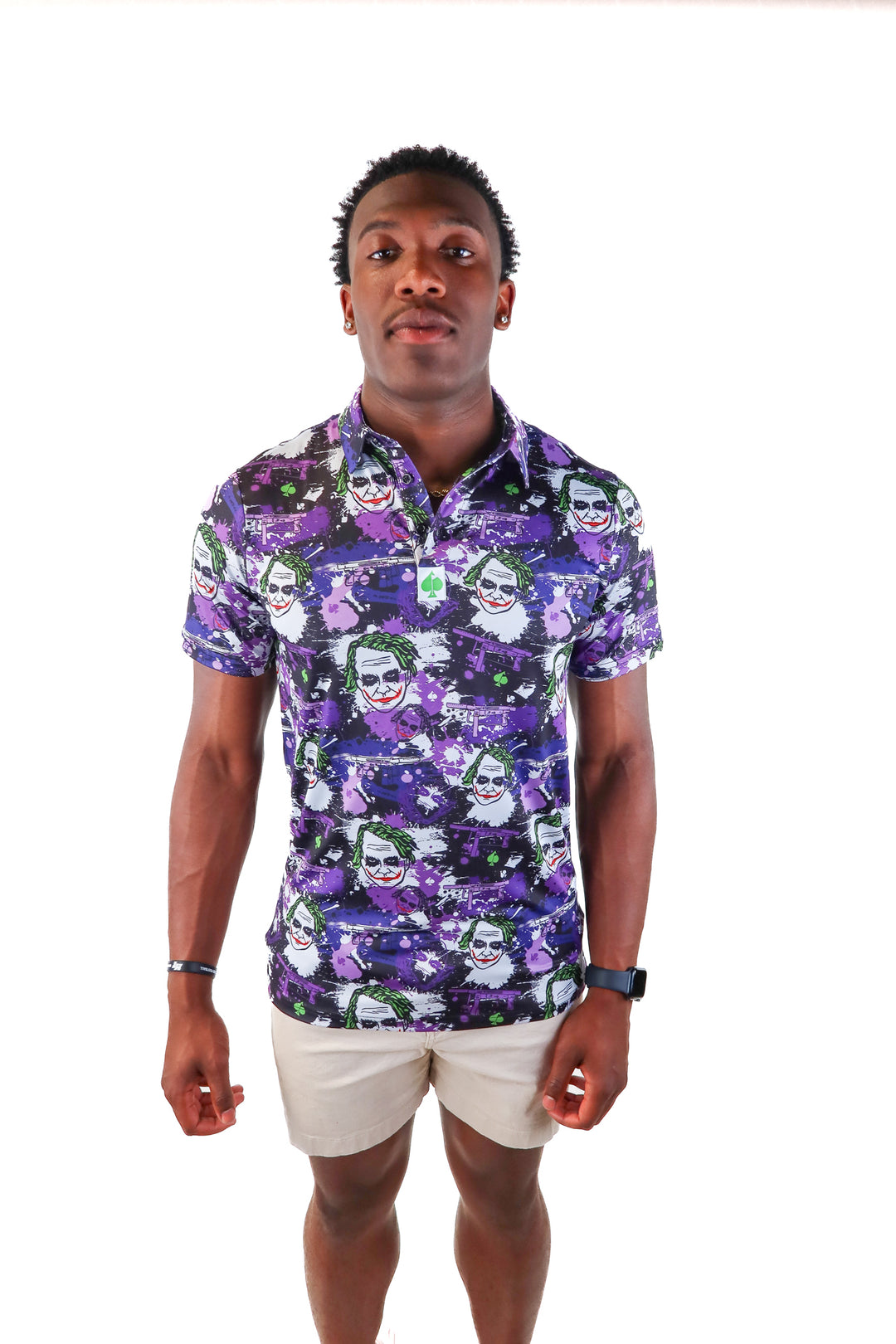 pins & aces purple joker polo (m)