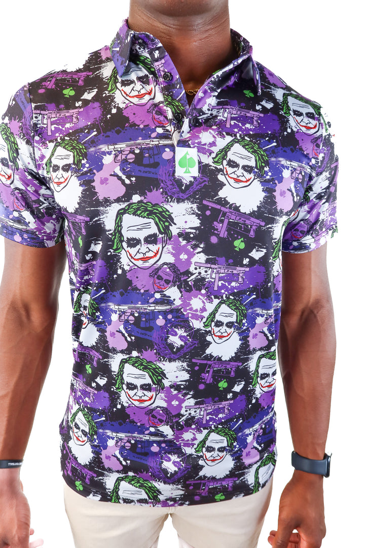 pins & aces purple joker polo (m)