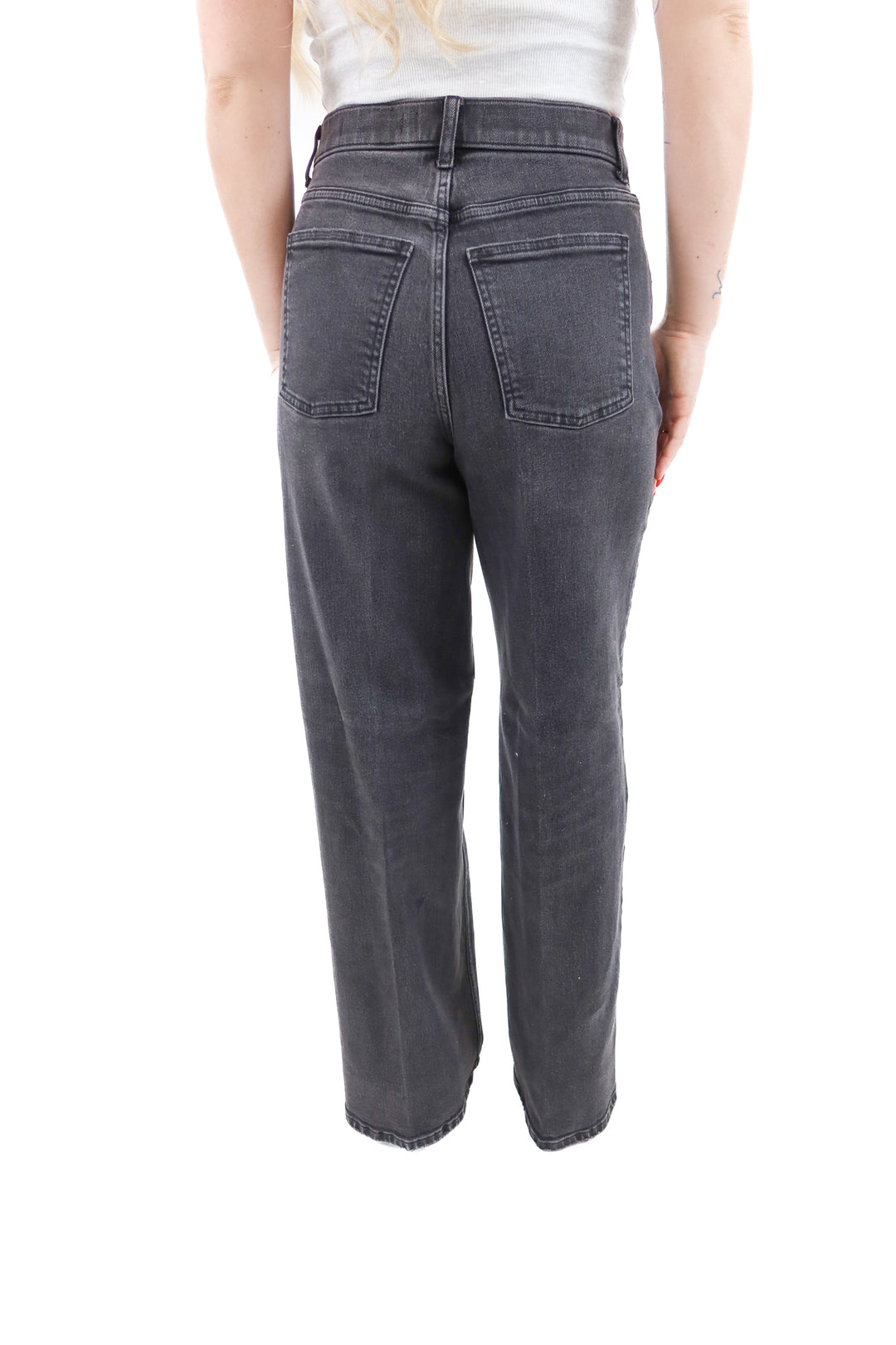 spanx black wide leg jeans (m; retail $158)