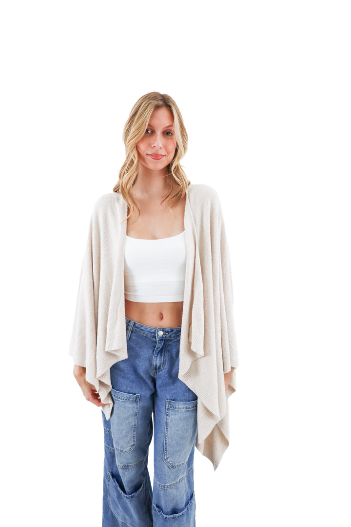 barefoot dreams stone-pearl weekend wrap nwt (os; retail $118)