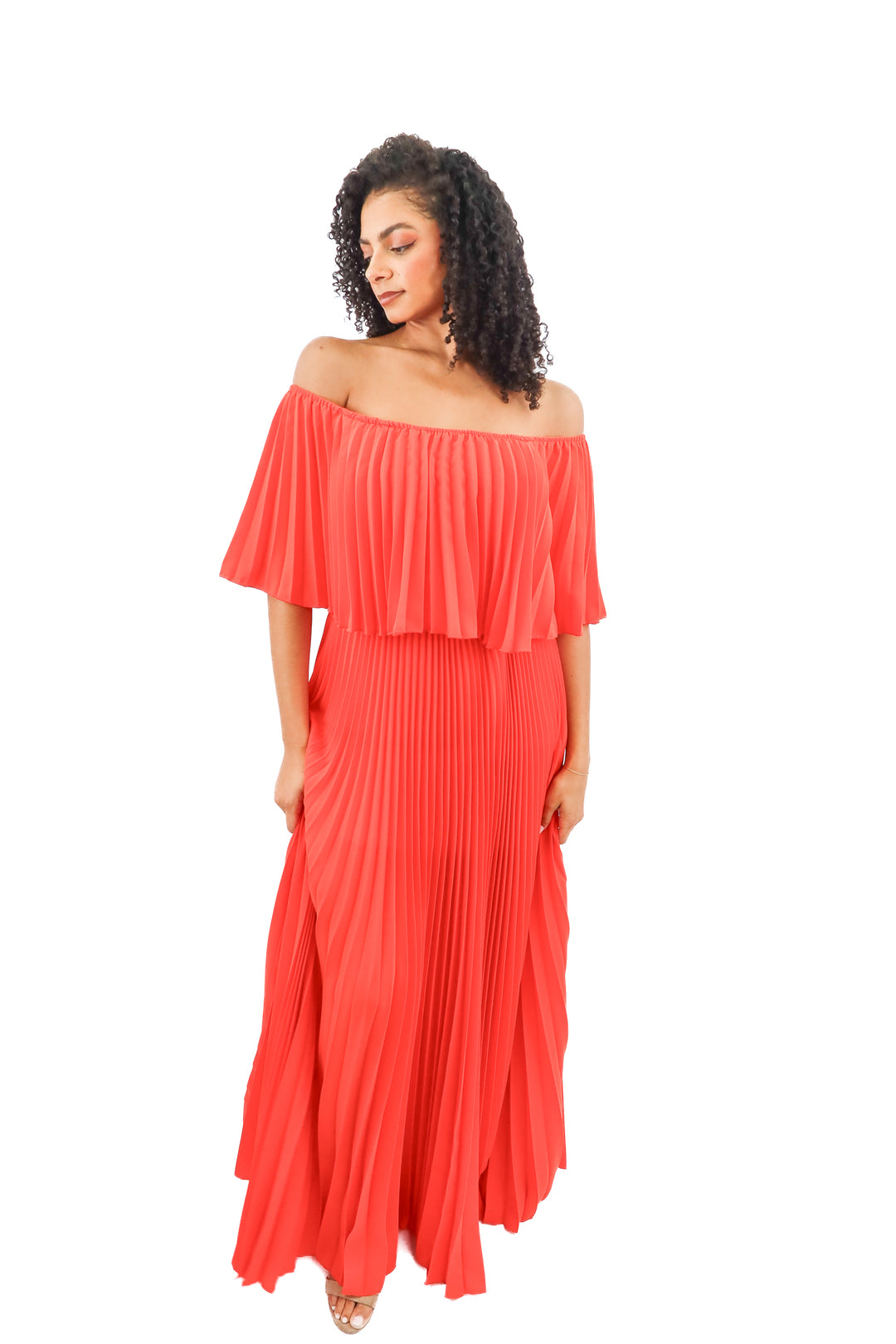 altard state red smocked/pleated maxi dress NWT (L; retail $109.95)
