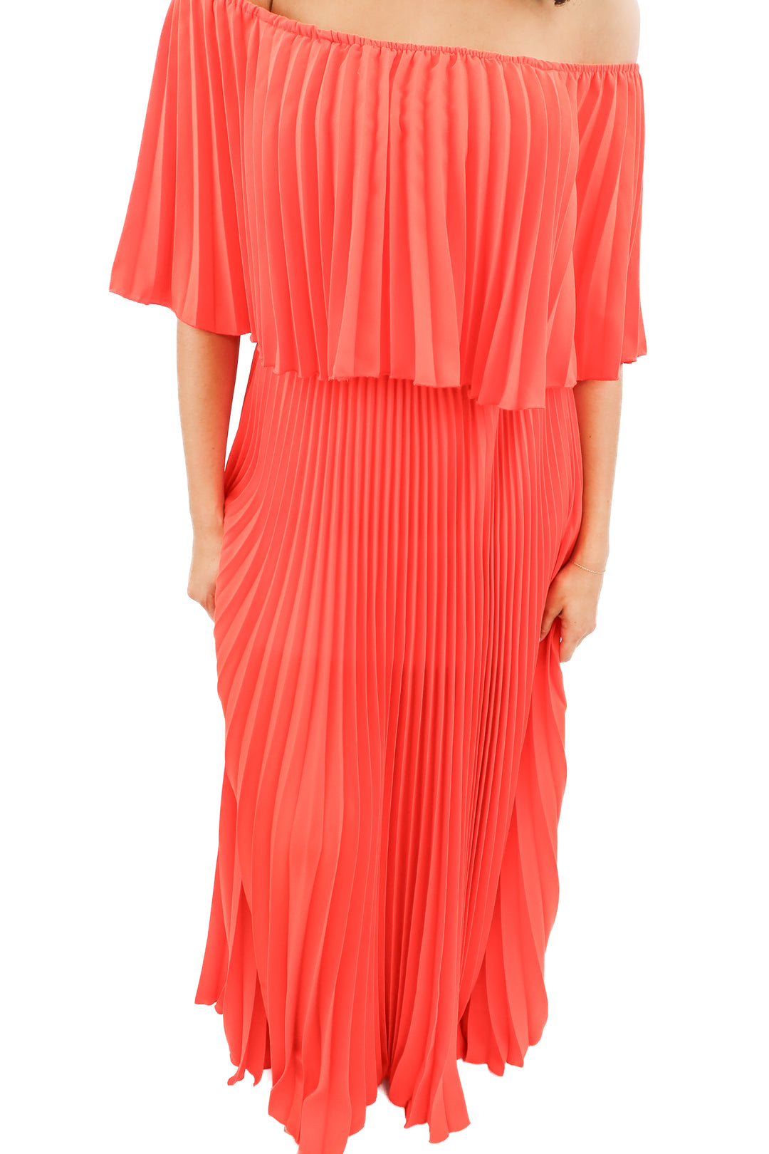 altard state red smocked/pleated maxi dress NWT (L; retail $109.95)
