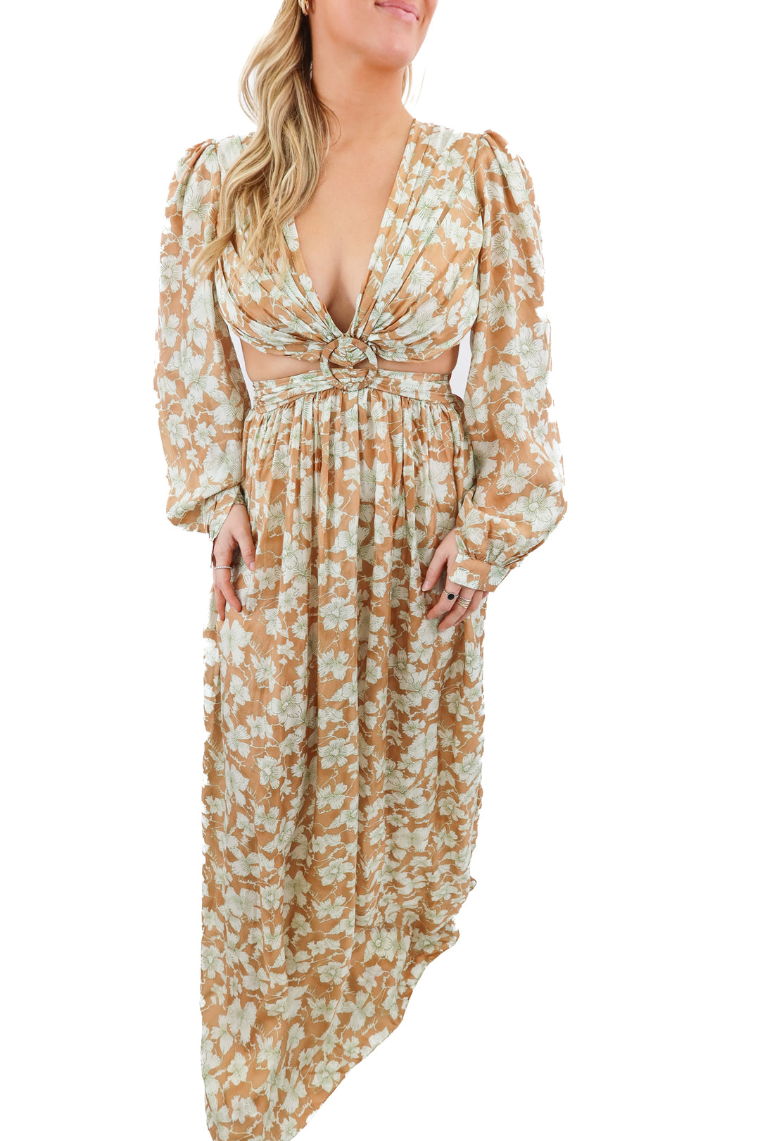 hannah floral cut out dress (s; retail $440)