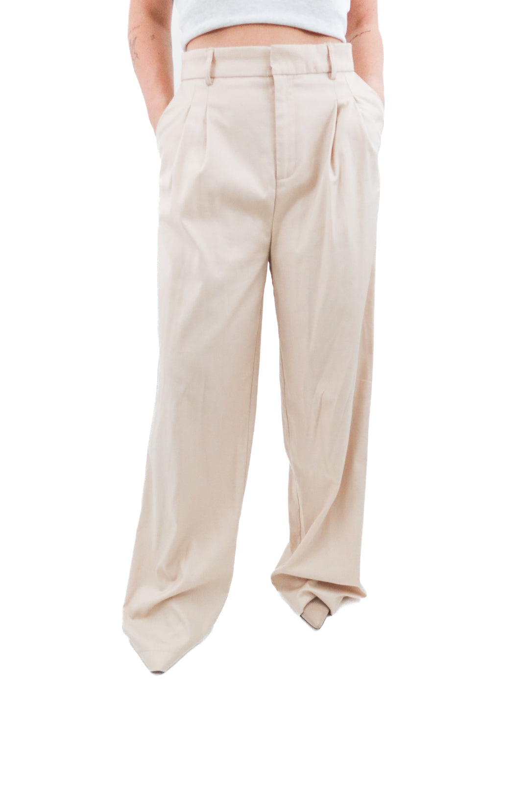 amenah beige pants (l; retail $50)