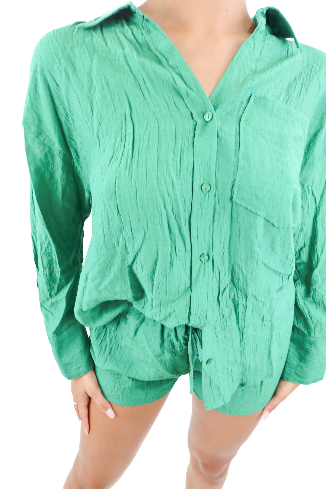 vici green plisse set (s; retail $88)