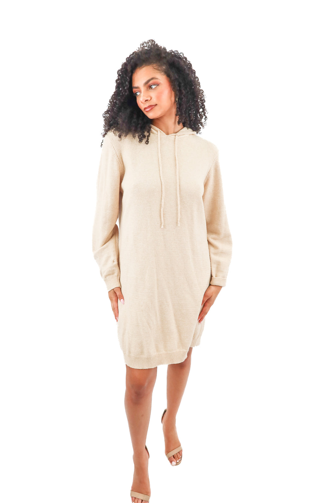 cozy co beige sweater dress (L)