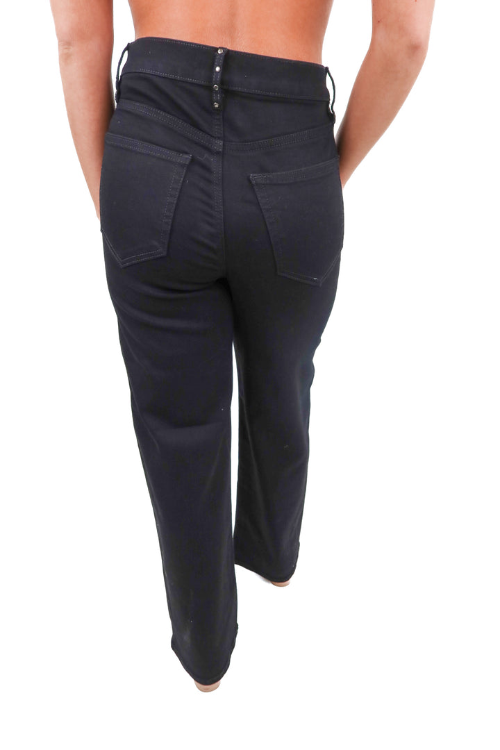 Vici black studded wideleg jeans NWT