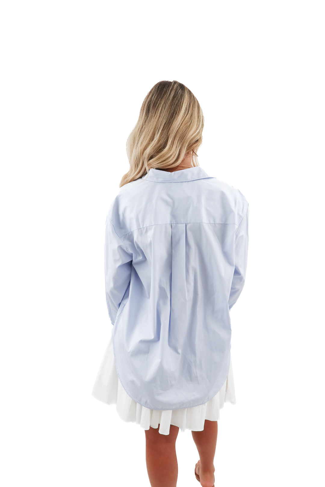 spanx blue button up (s)