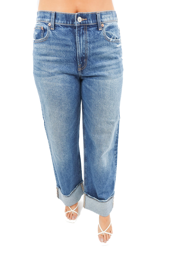 american eagle dark wash cuffed jeans (8; retail $60)