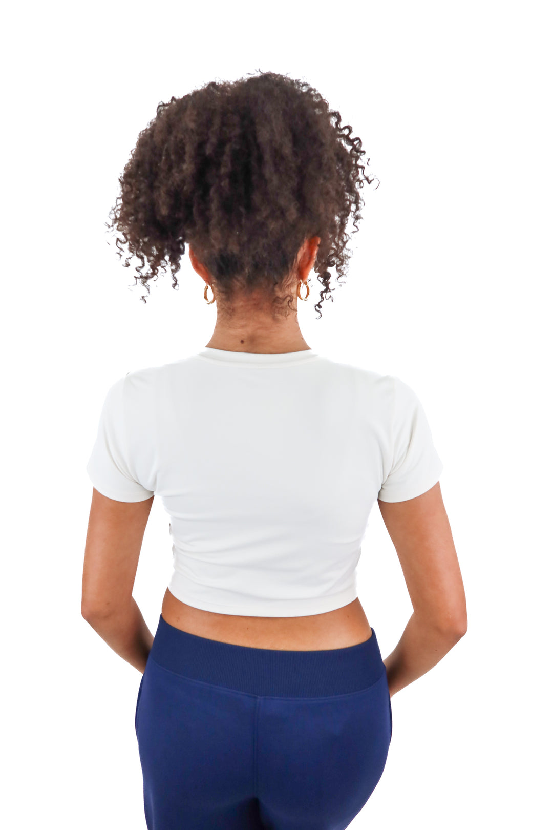 Primark cream short sleeve crop shirt (M; retail $16)