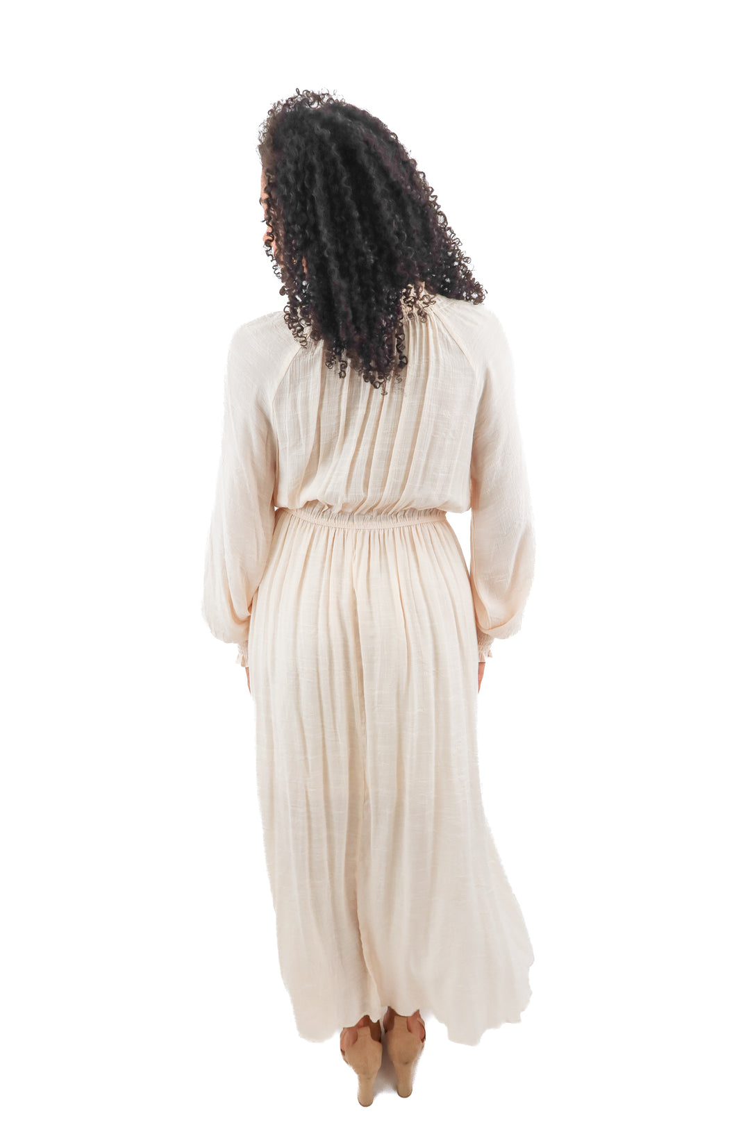 vinnie louise pink smocked maxi dress NWT (m/L; retail $58)