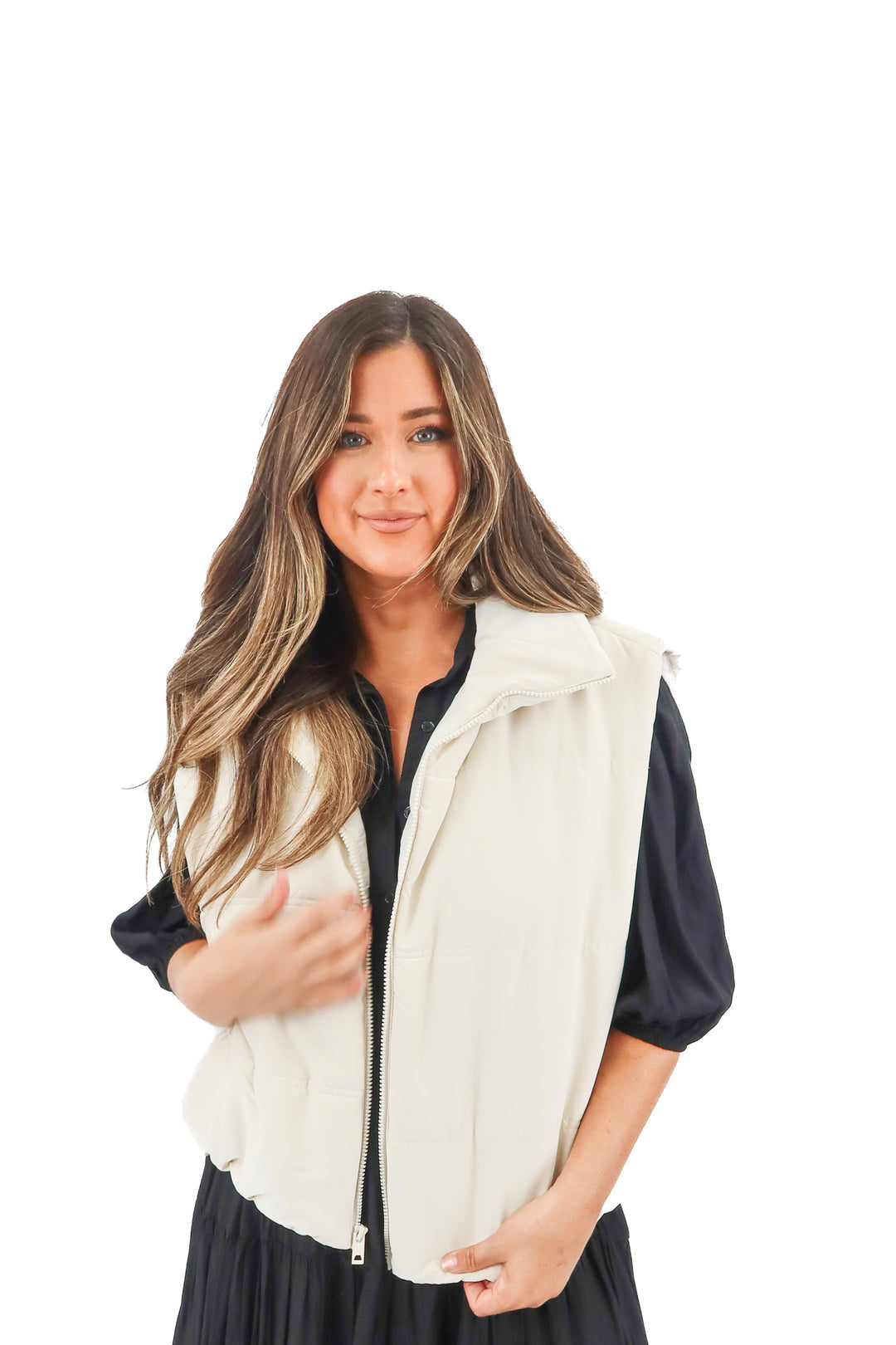 wild fable cream puffer vest (xxl)