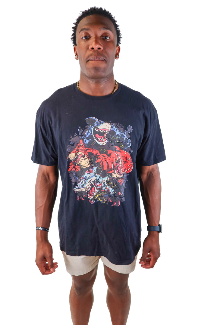 street sharks black graphic tee (XXL)