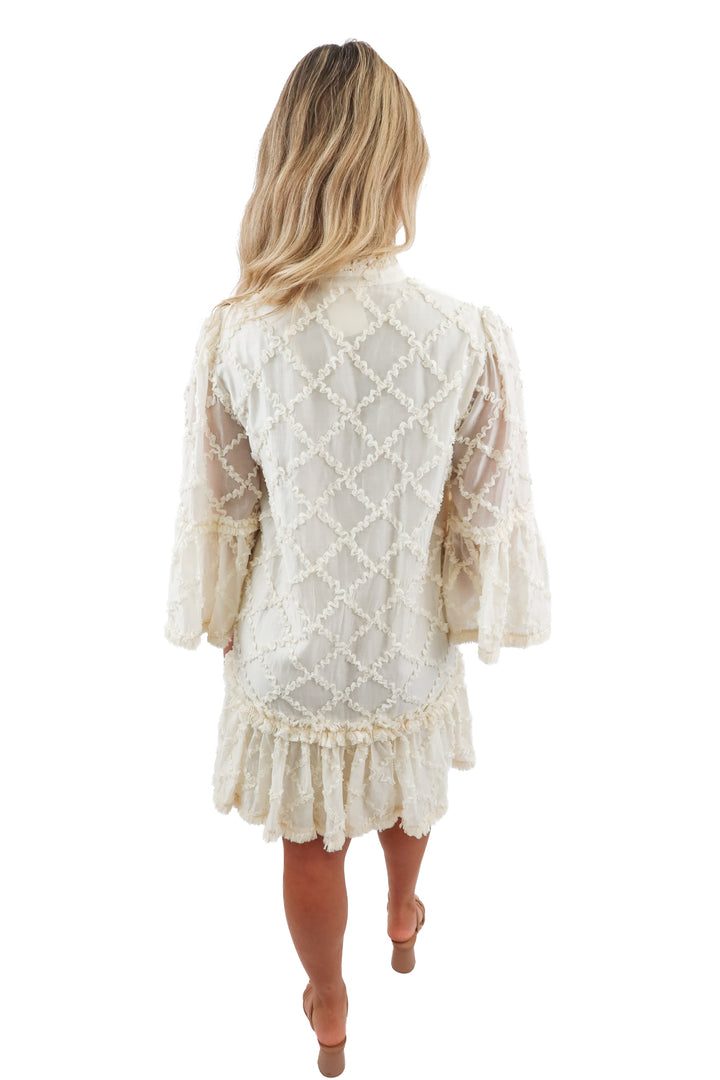alexis cream mini dress (S)