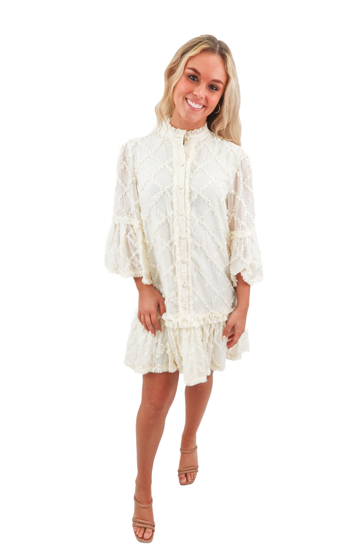alexis cream mini dress (S)
