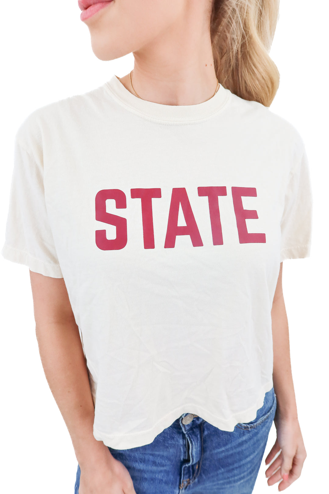 Comfort Colors cream "State" shirt (M)